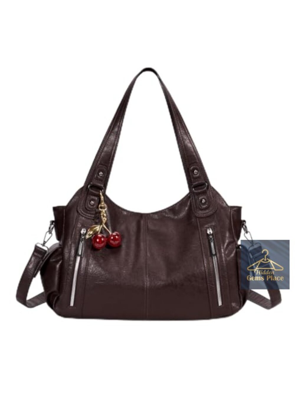 Large Slouchy Faux Leather Hobo Shoulder Bag Punk Y2K Crossbody Tote Purse